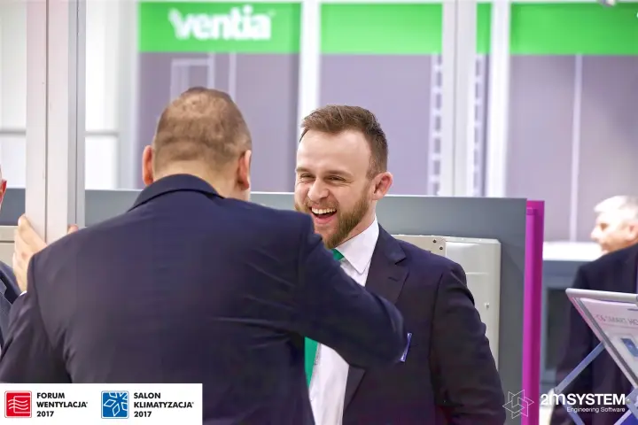 Cheerful conversation under the green Ventia fascia