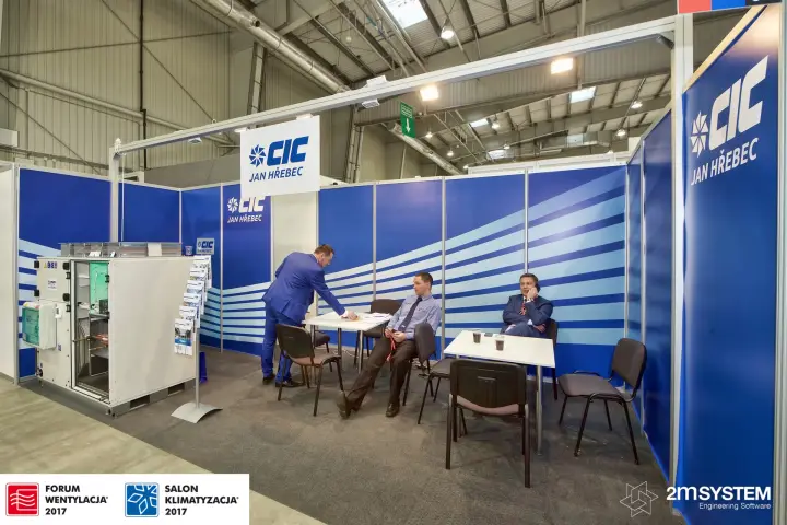 CIC Jan Hřebec stand with an open air handling unit at Forum Wentylacja 2017