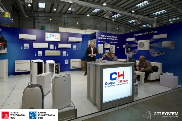 Cooper&Hunter stand with portable air conditioners and Free Match systems at Forum Wentylacja 2017