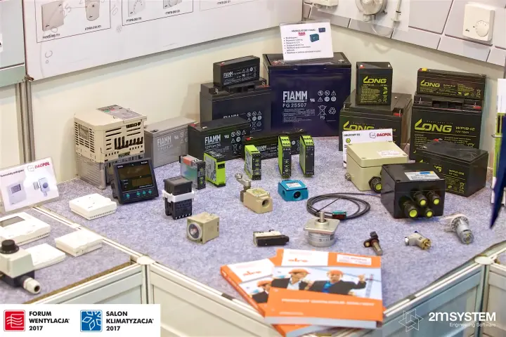 Dacpol table of controllers, relays, Ex enclosures and backup batteries