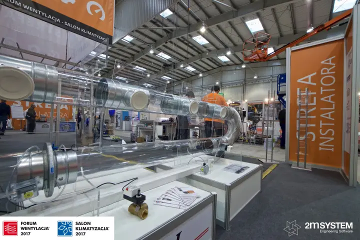 Damper actuator and zone valve displayed at B&L International duct rig at Forum Wentylacja 2017