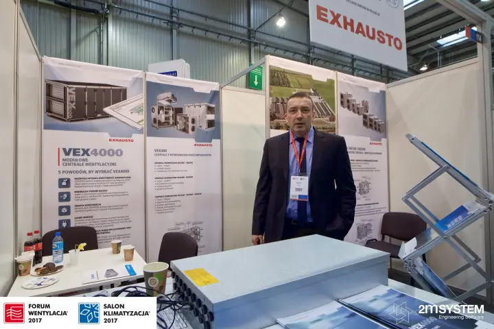 Exhausto stand 114 with VEX4000 and VEX300 air handling unit banners