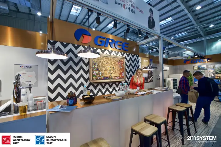 Gree bar counter with beer tap and a map of Polish distributors