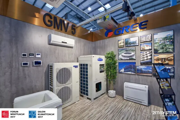 Gree GMV 5 VRF units, floor console and project photo wall at Forum Wentylacja 2017