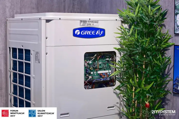 Gree GMV V VRF outdoor unit with an open window onto its control board