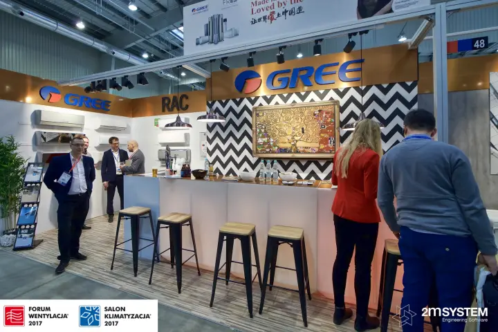 Gree stand bar with chevron wall and RAC wall-mounted units