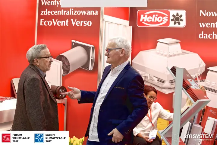Helios stand with EcoVent Verso and roof fan graphics at Forum Wentylacja 2017