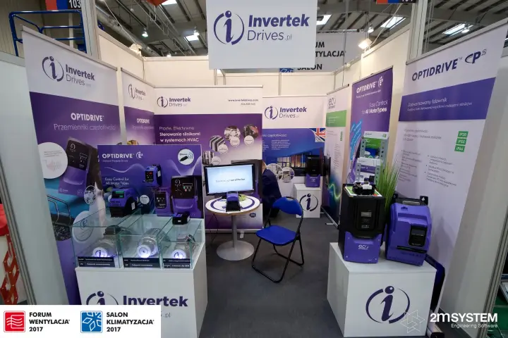 Invertek Drives stand with Optidrive E3, Eco and P2 frequency inverters at Forum Wentylacja 2017