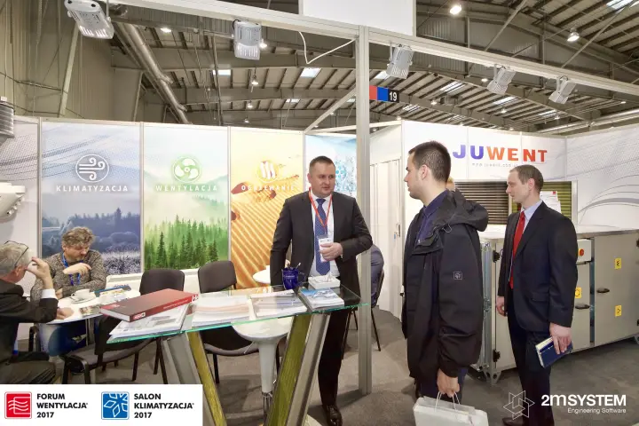 Juwent meeting area with ventilation, heating and cooling panels at Forum Wentylacja 2017