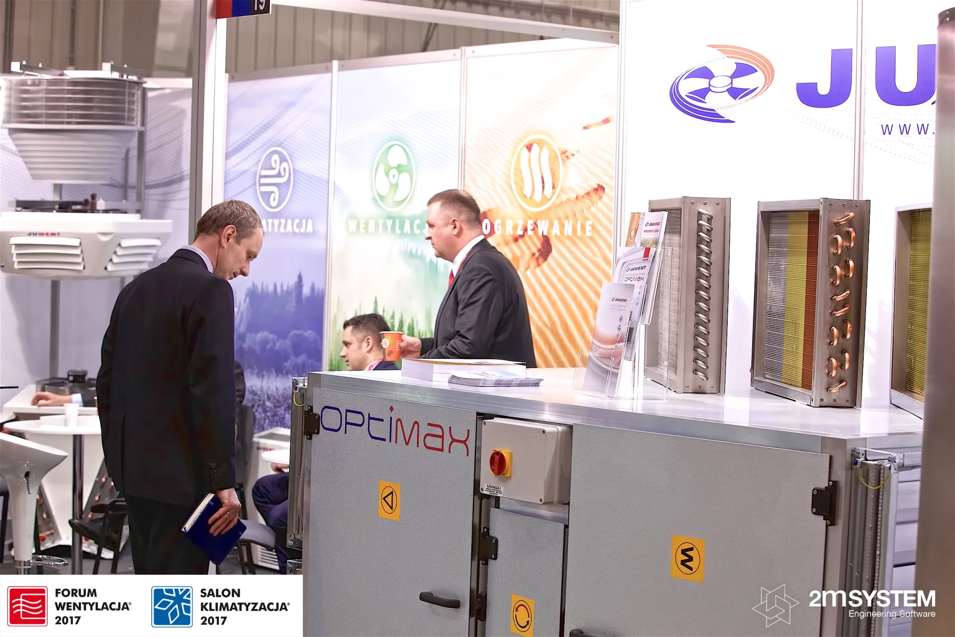 Juwent Optimax compact air handling unit used as the stand counter at Forum Wentylacja 2017