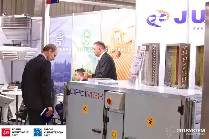 Juwent Optimax compact air handling unit used as the stand counter