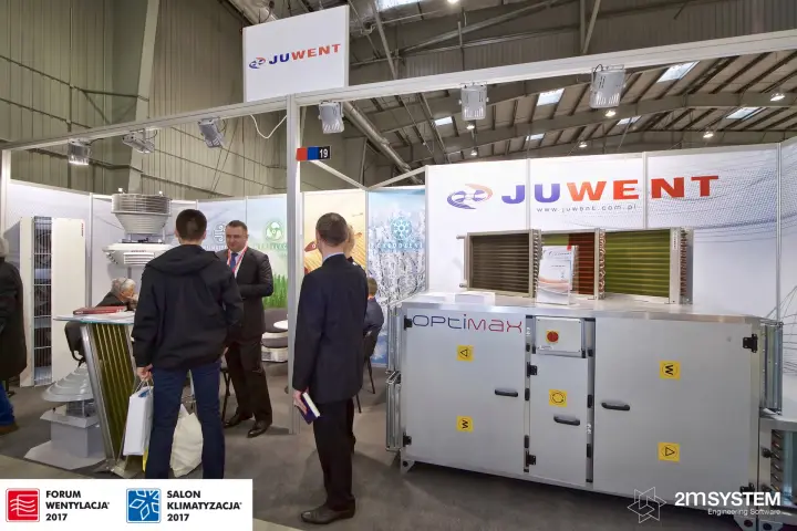 Juwent stand with Optimax air handling unit and finned coils at Forum Wentylacja 2017