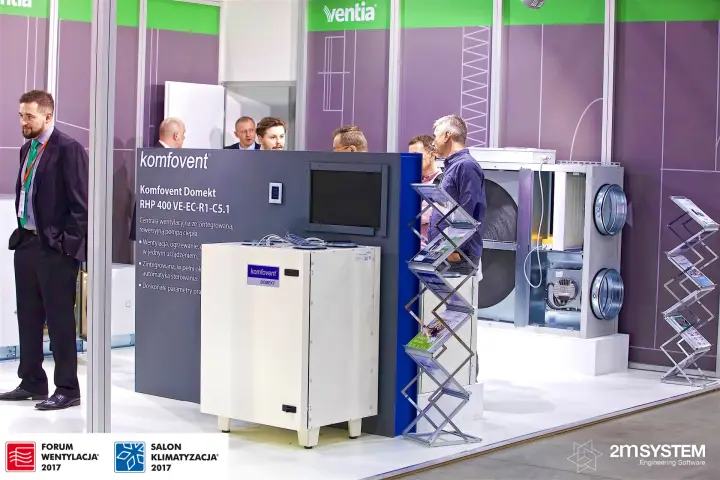 Komfovent Domekt RHP 400 unit with integrated reversible heat pump at Ventia at Forum Wentylacja 2017