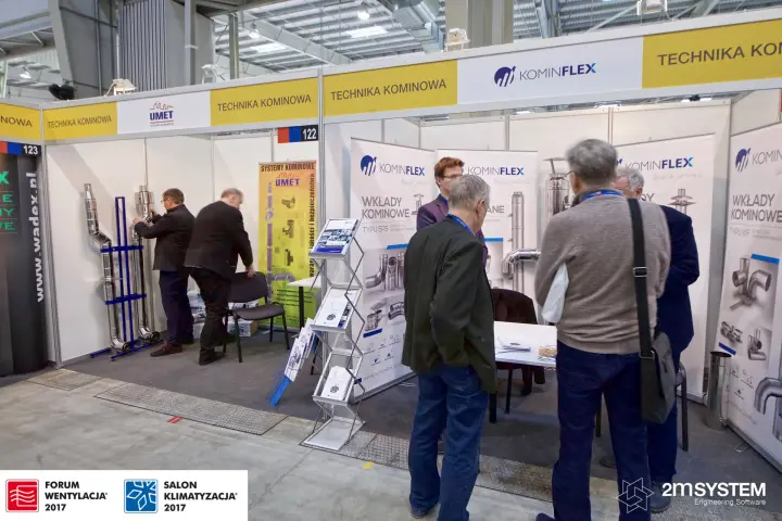 Kominflex and Umet stands with stainless chimney liners and flue kits at Forum Wentylacja 2017