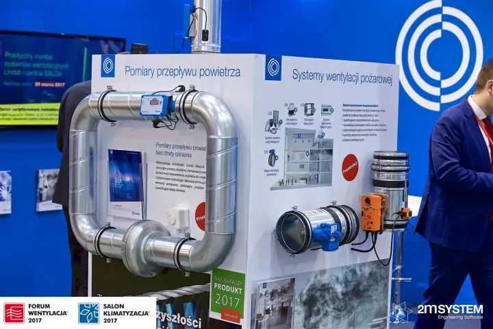 Lindab fire ventilation dampers and UltraLink flow meter display at Forum Wentylacja 2017