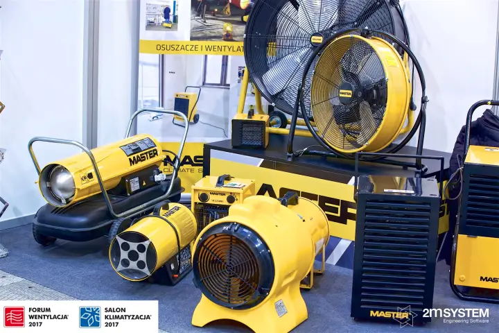 Master display of oil-fired heaters, drum fans and dehumidifiers at Forum Wentylacja 2017