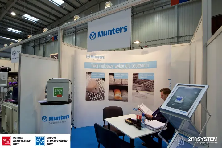 Munters stand promoting dehumidification with a contest-entry unit