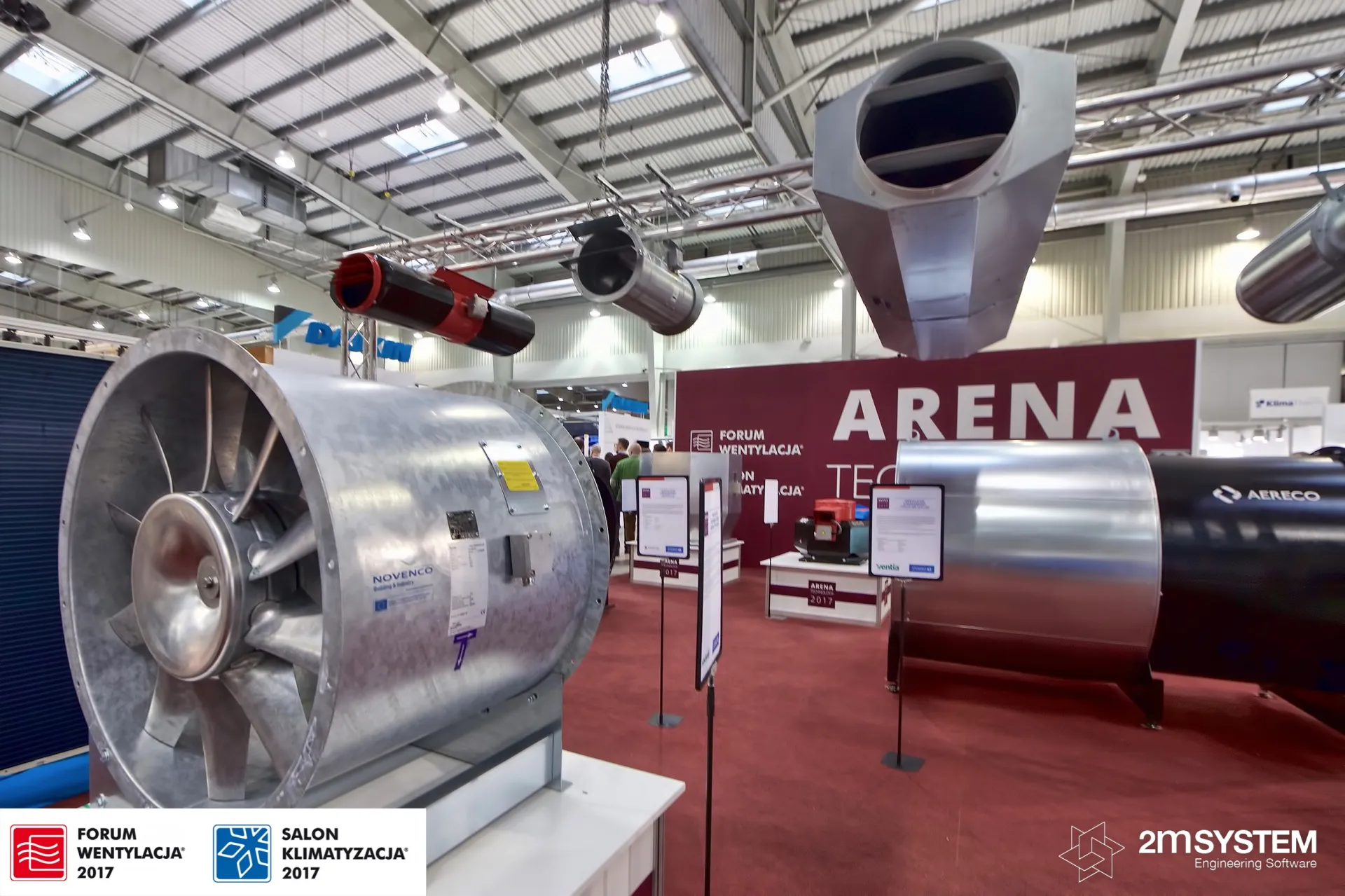 Novenco axial fan in front of the Arena Technology display at Forum Wentylacja 2017
