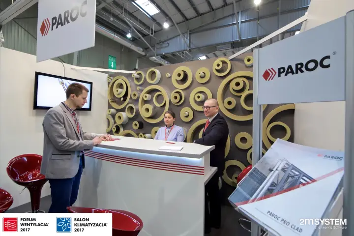 Paroc stand with "Paroc Pro Clad" brochure display at Forum Wentylacja 2017