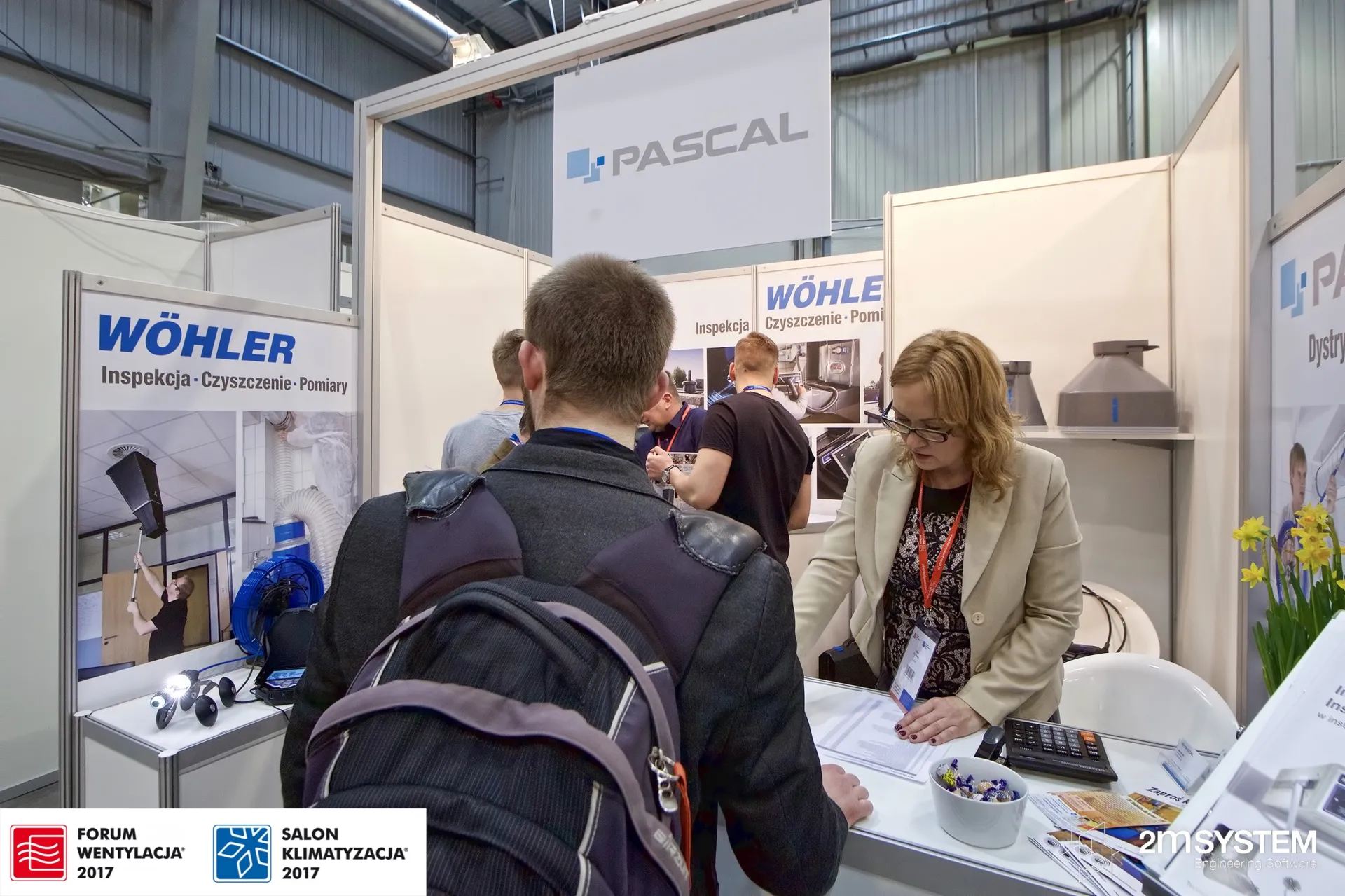 Pascal stand with Wöhler inspection and cleaning equipment banners at Forum Wentylacja 2017