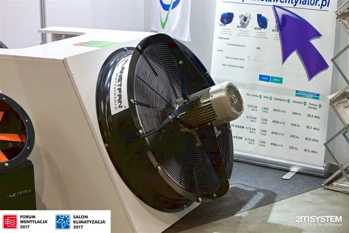 Planetfan axial fan with external motor and fan selection banner