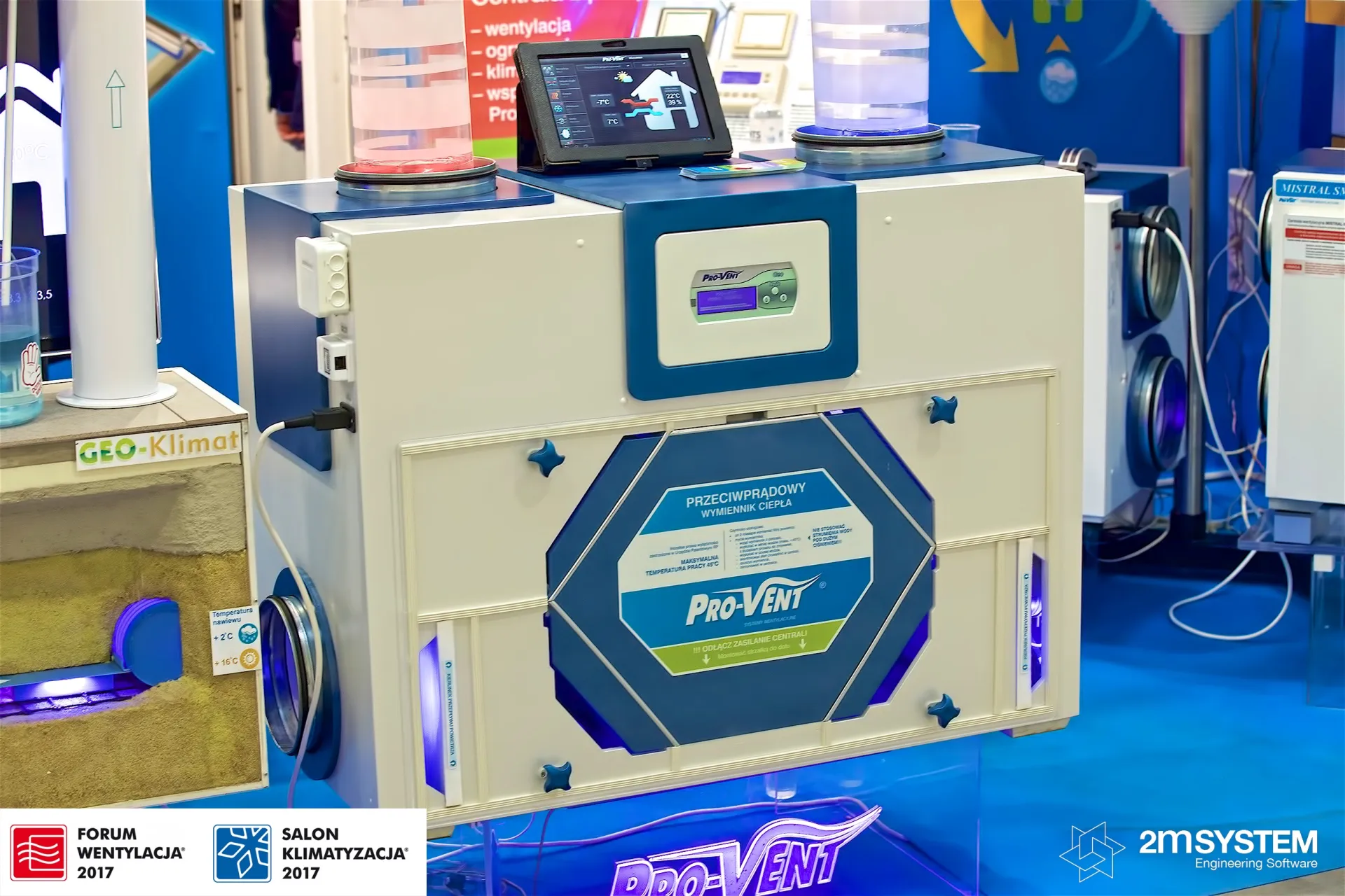 Pro-Vent heat recovery unit with exposed counterflow exchanger at Forum Wentylacja 2017