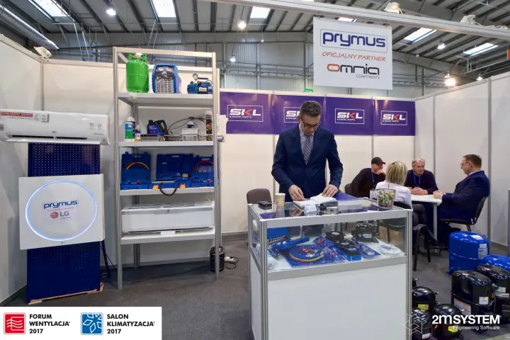 Prymus stand with LG split units, refrigeration tools and compressors at Forum Wentylacja 2017