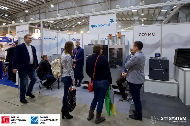 Quatrovent stand with compact AHU and Cosmo ventilation units