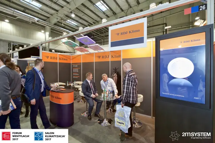 RDJ Klima stand 26 with AWR-1 radial swirl diffuser poster at Forum Wentylacja 2017