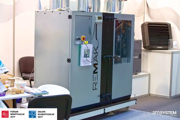 Remak compact air handling unit with glazed inspection door at Forum Wentylacja 2017
