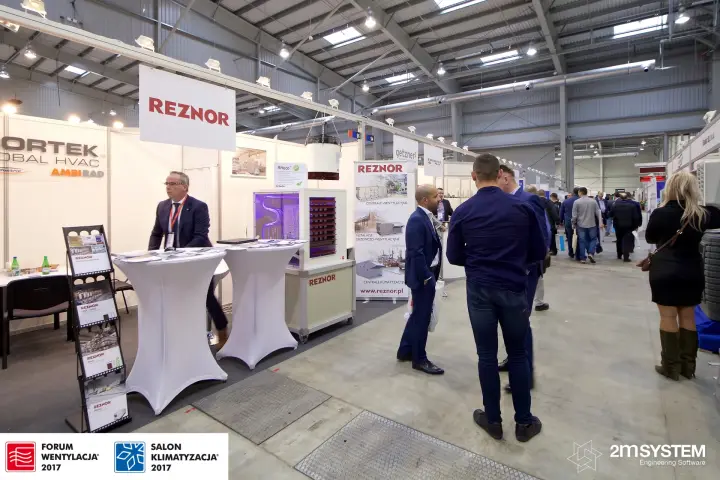Reznor stand with see-through heater unit and air handling roll-up