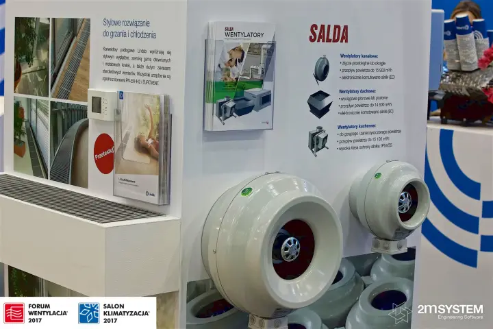 Salda circular duct fans and Lindab floor convector on display at Forum Wentylacja 2017