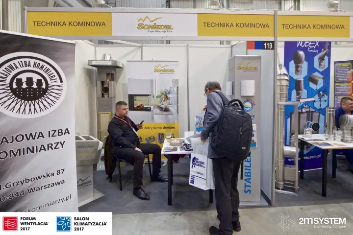Schiedel stand 119 with a sectioned Avant chimney block at Forum Wentylacja 2017