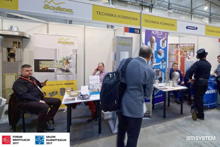 Schiedel and Wobex stands side by side in the chimney technology zone at Forum Wentylacja 2017