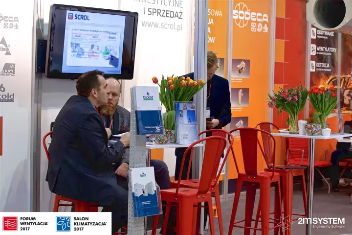 Scrol stand meeting corner with Sodeca and Bicold materials at Forum Wentylacja 2017