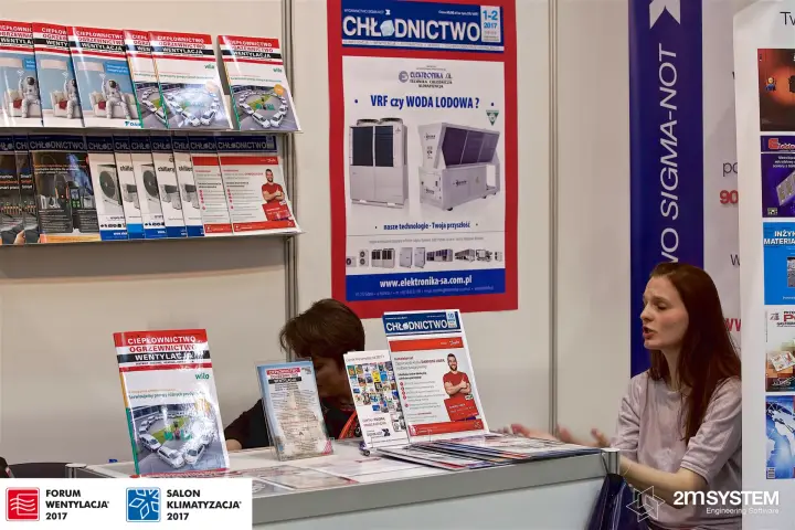 Sigma-NOT publisher stand with Chłodnictwo and Ciepłownictwo magazines at Forum Wentylacja 2017