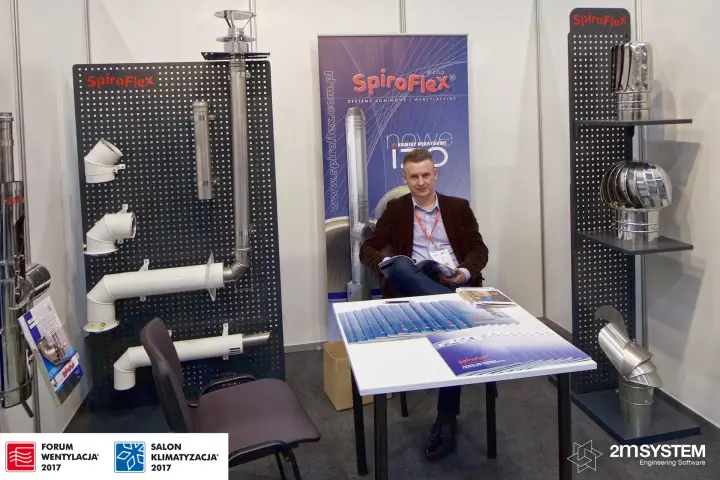 SpiroFlex flue display boards with rotating chimney cowls at Forum Wentylacja 2017
