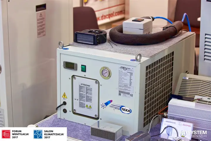 TEXA climate control unit with heater components on the Dacpol stand at Forum Wentylacja 2017