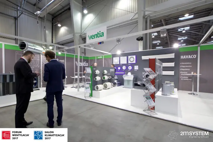 Ventia stand with Havaco fan panel and electric heater plinths at Forum Wentylacja 2017