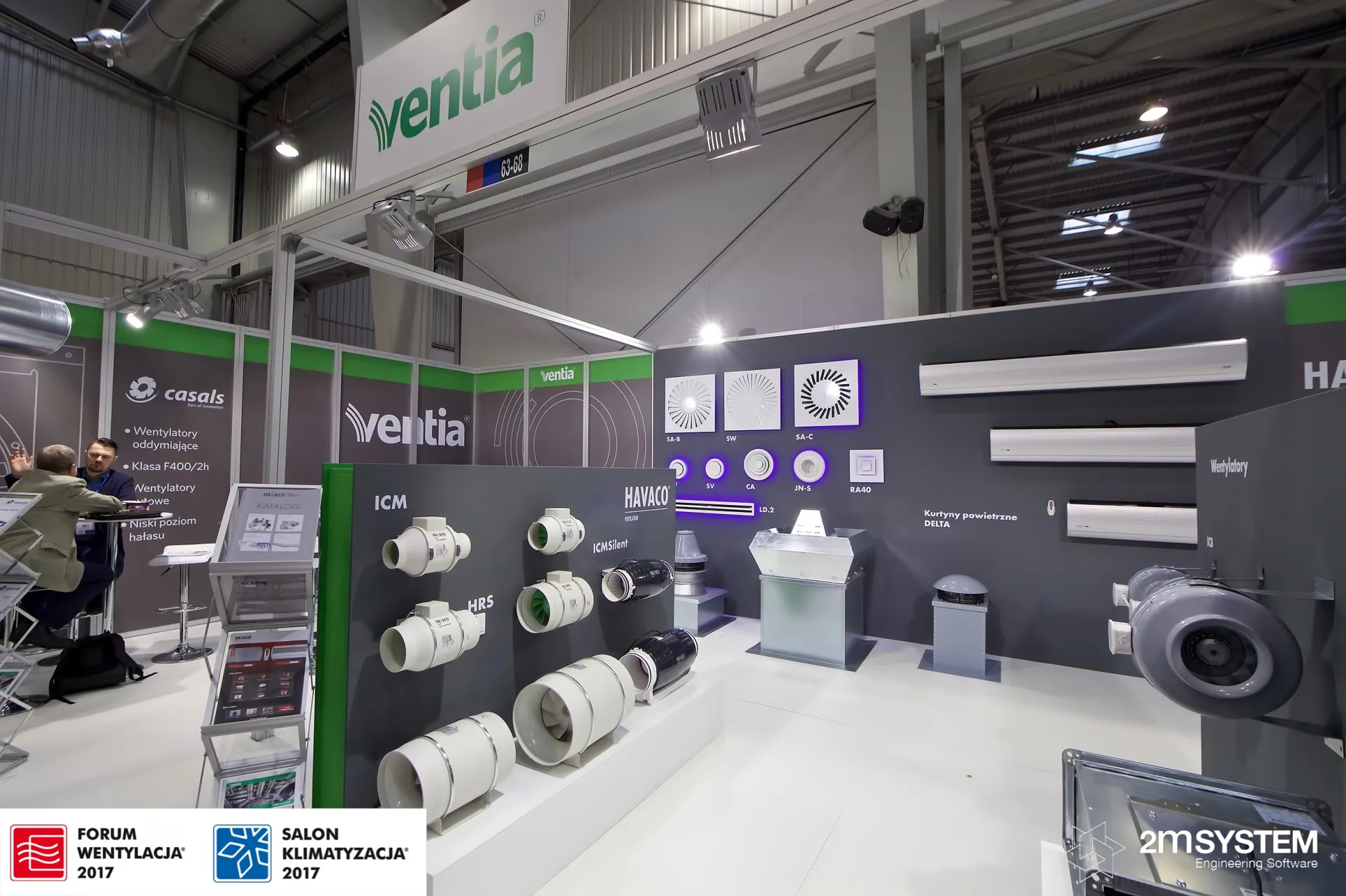 Ventia stand with Havaco inline fans, swirl diffusers and air curtains at Forum Wentylacja 2017
