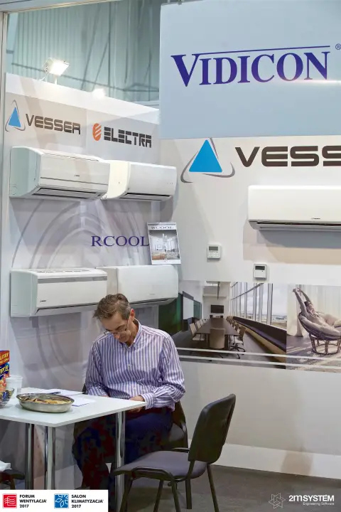 Vidicon stand with Vesser, Electra and RCOOL wall split units at Forum Wentylacja 2017