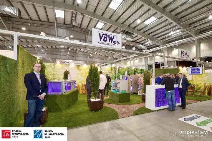Wide view of the garden-style VBW Engineering stand at Forum Wentylacja 2017