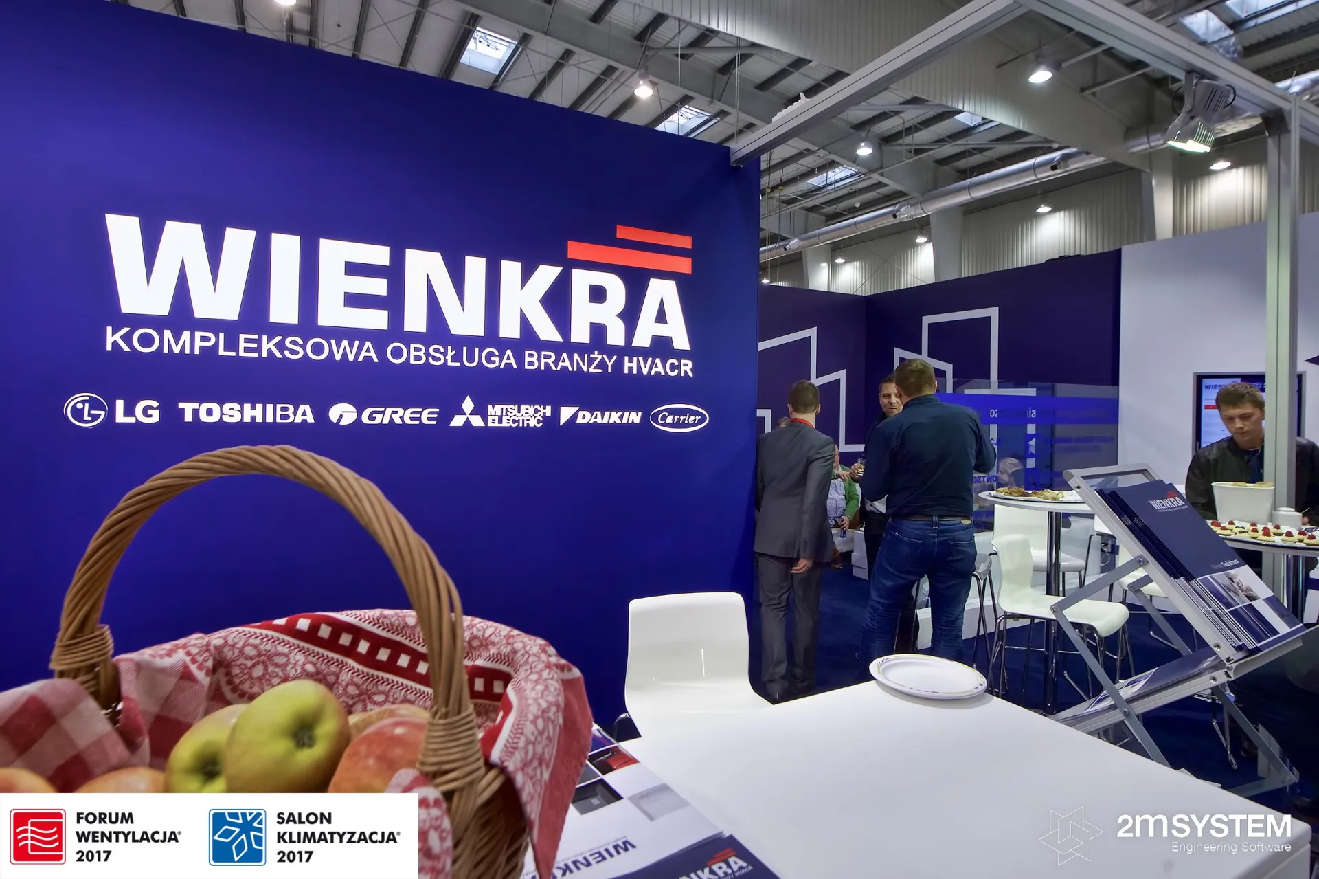 Wienkra logo wall with partner air-conditioning brands at Forum Wentylacja 2017