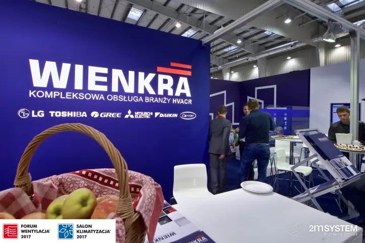 Wienkra logo wall with partner air-conditioning brands