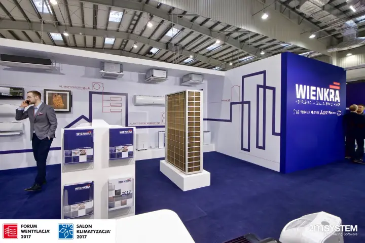 Wienkra product wall with multi-split, commercial and VRF systems at Forum Wentylacja 2017