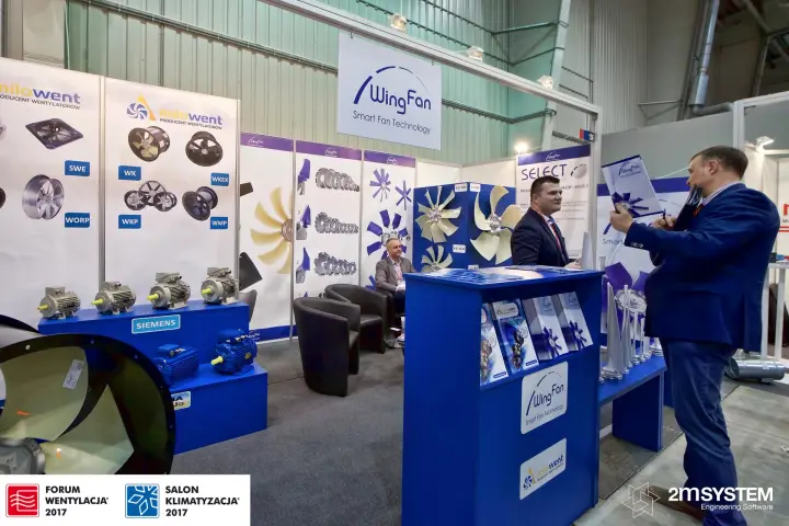 Wingfan and Milowent stand with axial impellers and Siemens motors at Forum Wentylacja 2017
