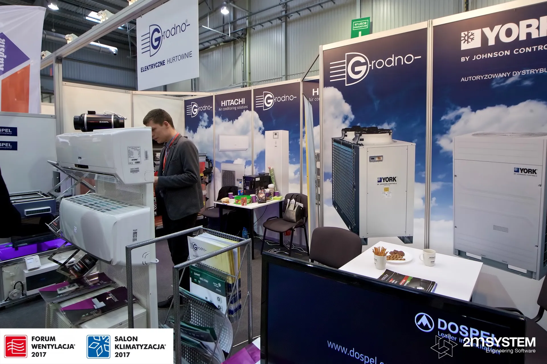 York indoor units and Dospel fan on the Grodno wholesaler stand at Forum Wentylacja 2017