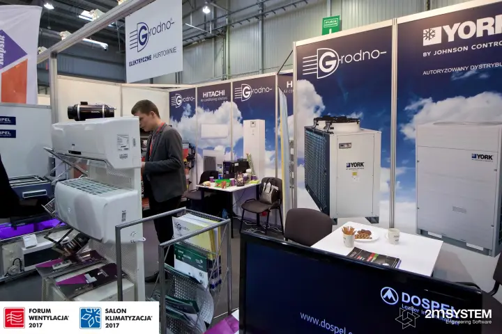 York indoor units and Dospel fan on the Grodno wholesaler stand at Forum Wentylacja 2017