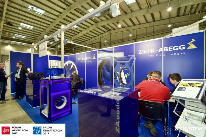 Ziehl-Abegg corner stand with ZAcode counter and fan modules at Forum Wentylacja 2017
