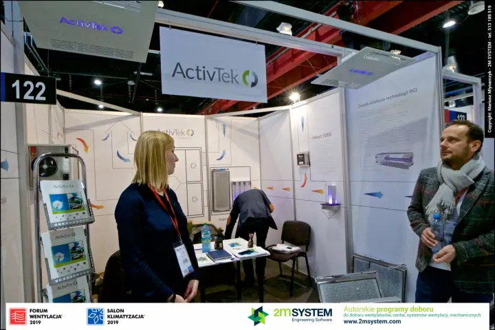 ActivTek stand 122 with air purification units and RCI diagram at Forum Wentylacja 2019